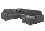 U2660 GREY SECTIONAL W/PULL OUT SOFA BED