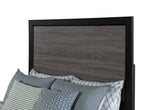 LISBON GREY/BLACK QUEEN BED, DRESSER, MIRROR AND NIGHTSTAND