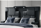 OSCAR BLACK QUEEN BED NO WOOD TRIM