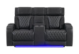 U8611 BLANCHE CHARCOAL PWR CON REC LOVESEAT WITH PHR, LED & SPEAKER