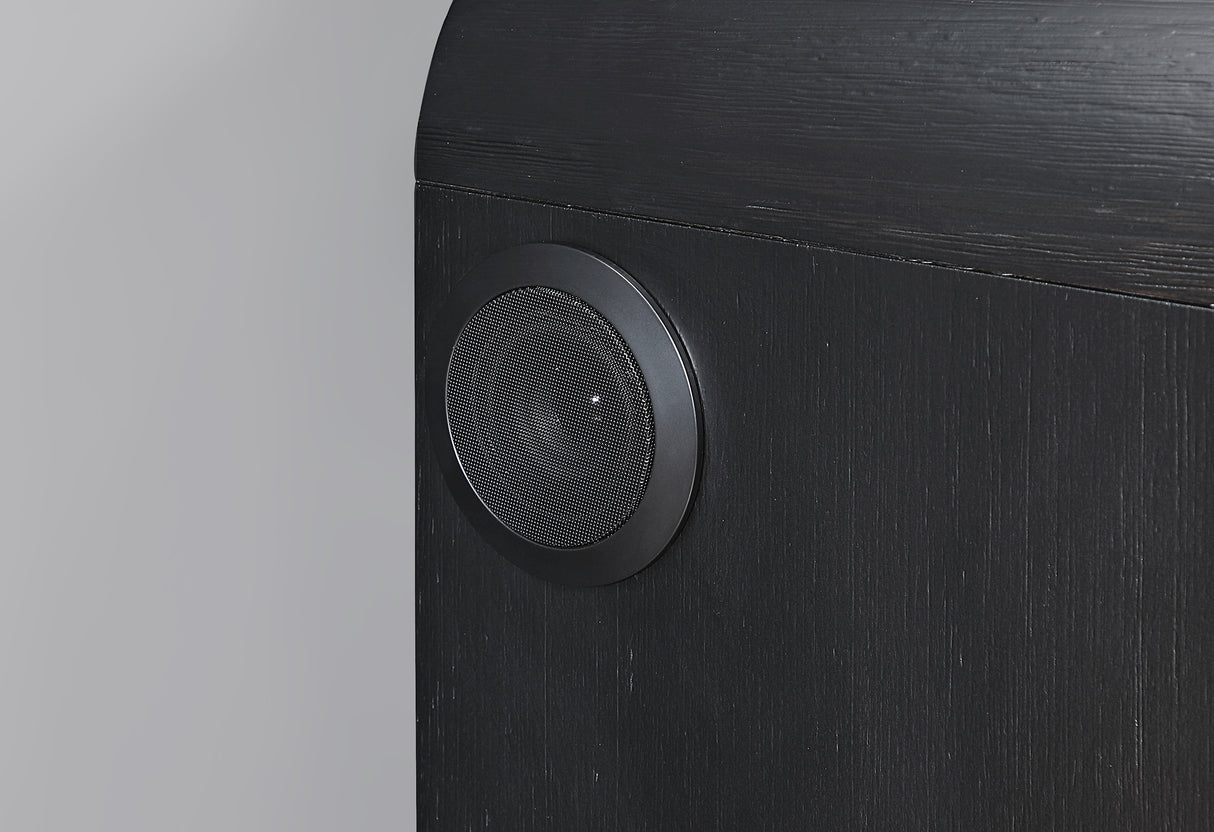 Beckett White/Black Nightstand with LED, Cooler and Speaker