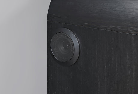 Beckett White/Black Nightstand with LED, Cooler and Speaker