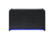Beckett Wht/Blk Dresser W/ LED