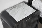 BECKETT WHITE/BLACK KING BED GROUP WITH COOLER & SPEAKER