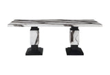 D12 DINING TABLE AND 8 D12 BLACK DINING CHAIRS