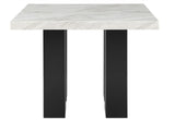 D04 WHITE BAR TABLE AND 6 D04 BLACK BAR STOOL