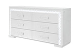 NAOMI SILVER MARBLE DRESSER WITH LED