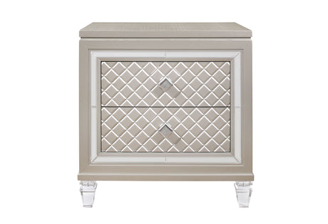 PARIS CHAMPAGNE NIGHTSTAND - galleria furniture outlet