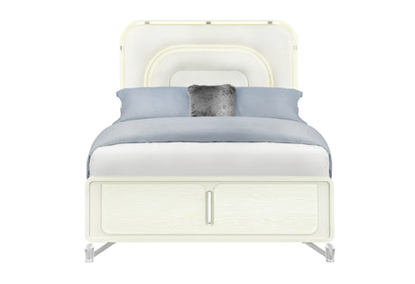 Lyra Beige Bed with LED