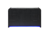 BECKETT WHT/BLK DRESSER W/ LED