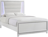 Elements International Moondance Queen Panel Bed in White image