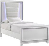 Elements International Moondance Twin Panel Bed in White image