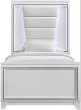 Elements International Moondance Twin Panel Bed in White
