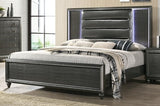 Elements International Moonstone King Panel Bed in Gray image