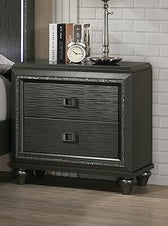 Elements International Moonstone 2 Drawer Nightstand in Black image