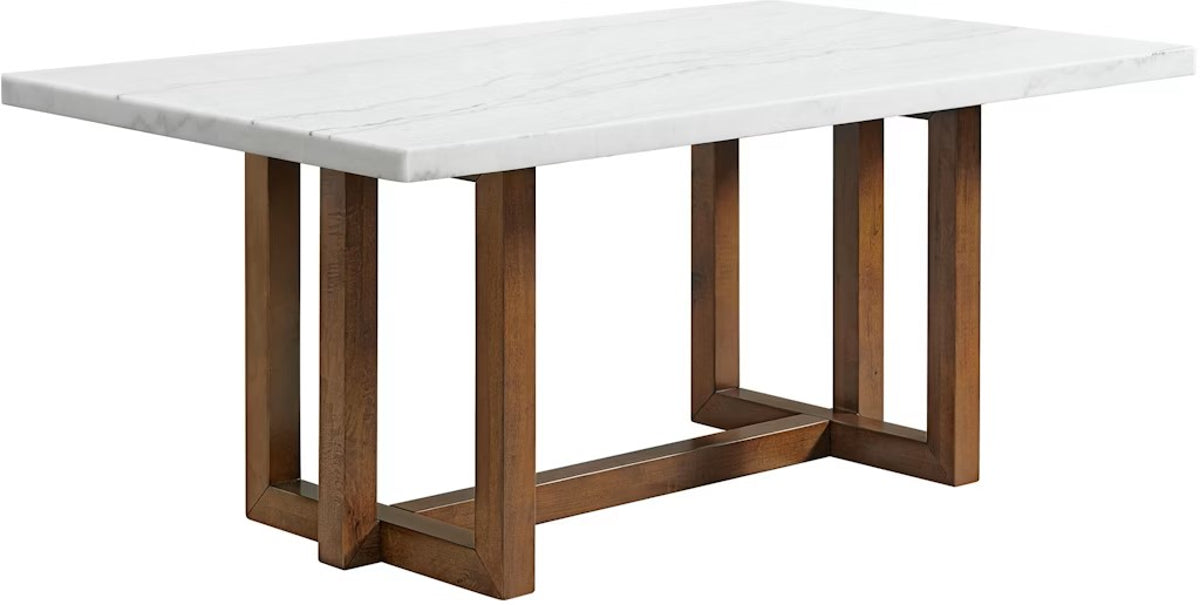 Elements International Morris Dining Table with Marble Top in Espresso image