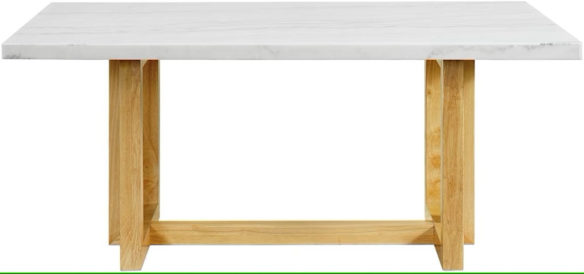 Elements International Morris Dining Table with Marble Top in Natural