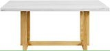 Elements International Morris Dining Table with Marble Top in Natural
