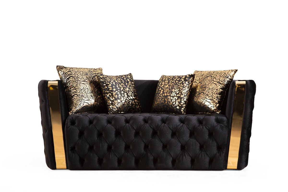 Galaxy Home Naomi Loveseat in Black
