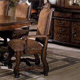 Crown Mark Neo Renaissance Dining Arm Chair in Warm Brown (Set of 2)