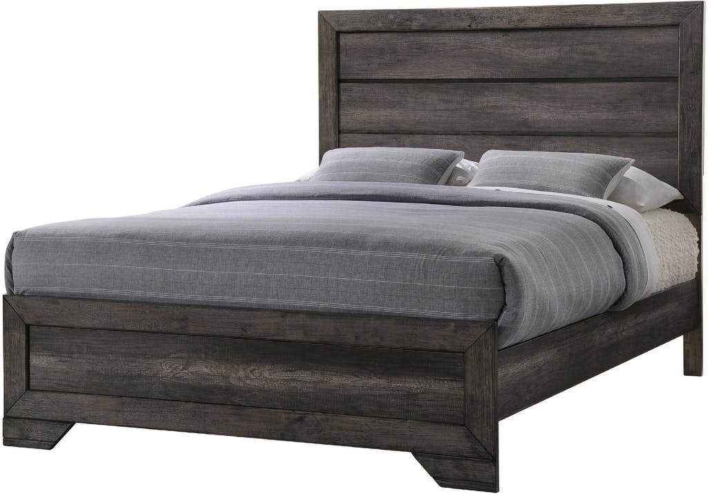 Elements International Nathan Queen Platform Bed in Gray Oak Lacquer image