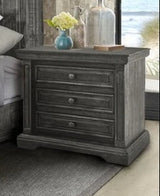 Elements International Condesa Grey 3 Drawer Nightstand in Gray image