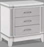 Crown Mark Furniture Ariane Nightstand in White and Silver B1690-2 image