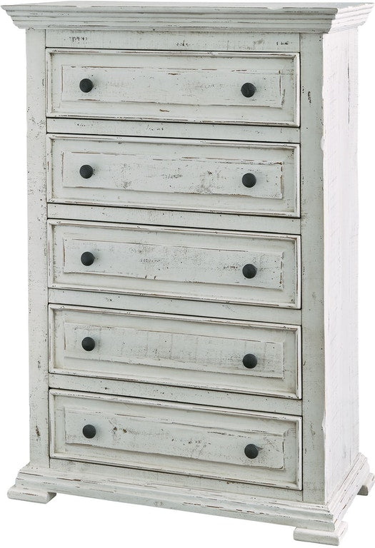 Elements International Olivia White 5 Drawer Chest