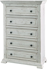 Elements International Olivia White 5 Drawer Chest