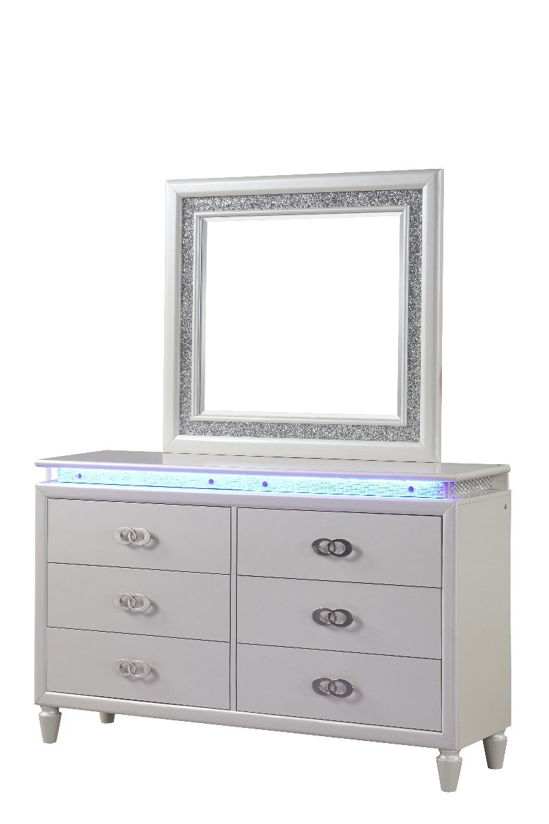 Galaxy Home Perla Dresser in Milky White