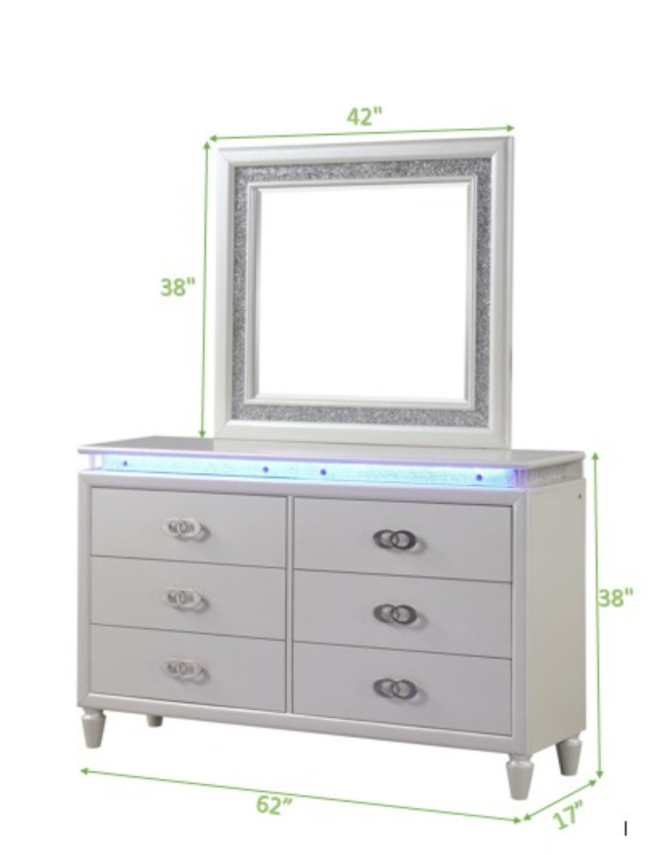 Galaxy Home Passion Dresser in Milky White