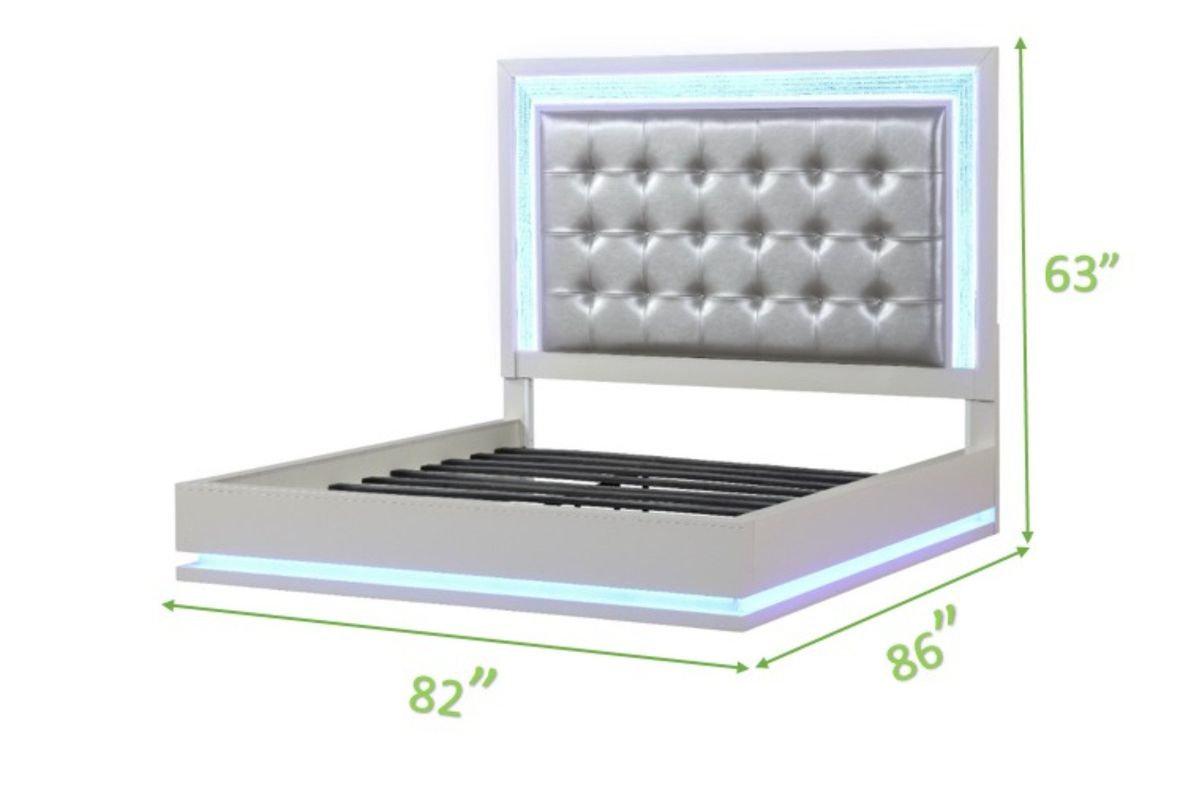 Galaxy Home Passion King Bed in Milky White