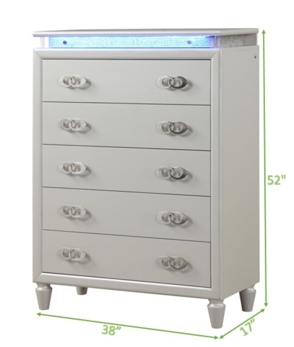Galaxy Home Passion Chest in Milky White