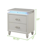 Galaxy Home Perla NightStand in Milky White