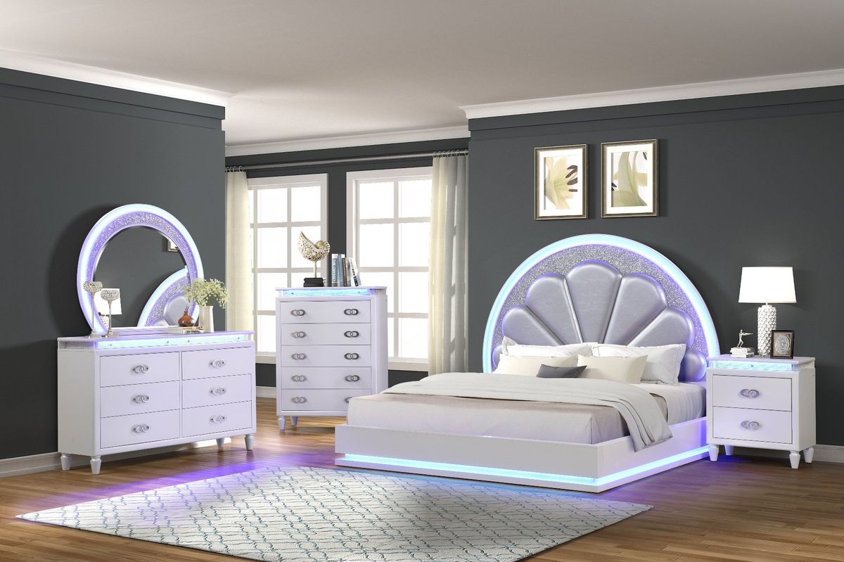 Galaxy Home Perla LED Chest in Milky White