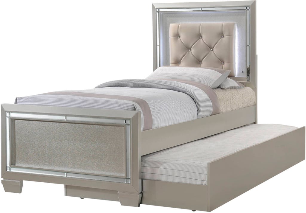 Elements International Platinum Youth Twin Panel Bed in Champagne image