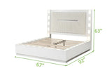 Galaxy Home Coco Queen Size Bed in Milky White