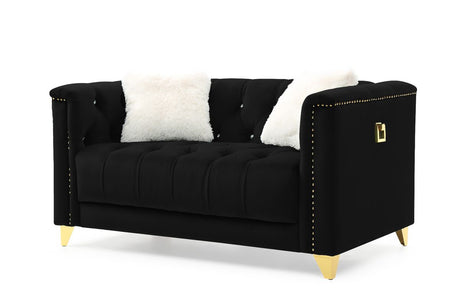 Galaxy Home Russell Loveseat in Black image
