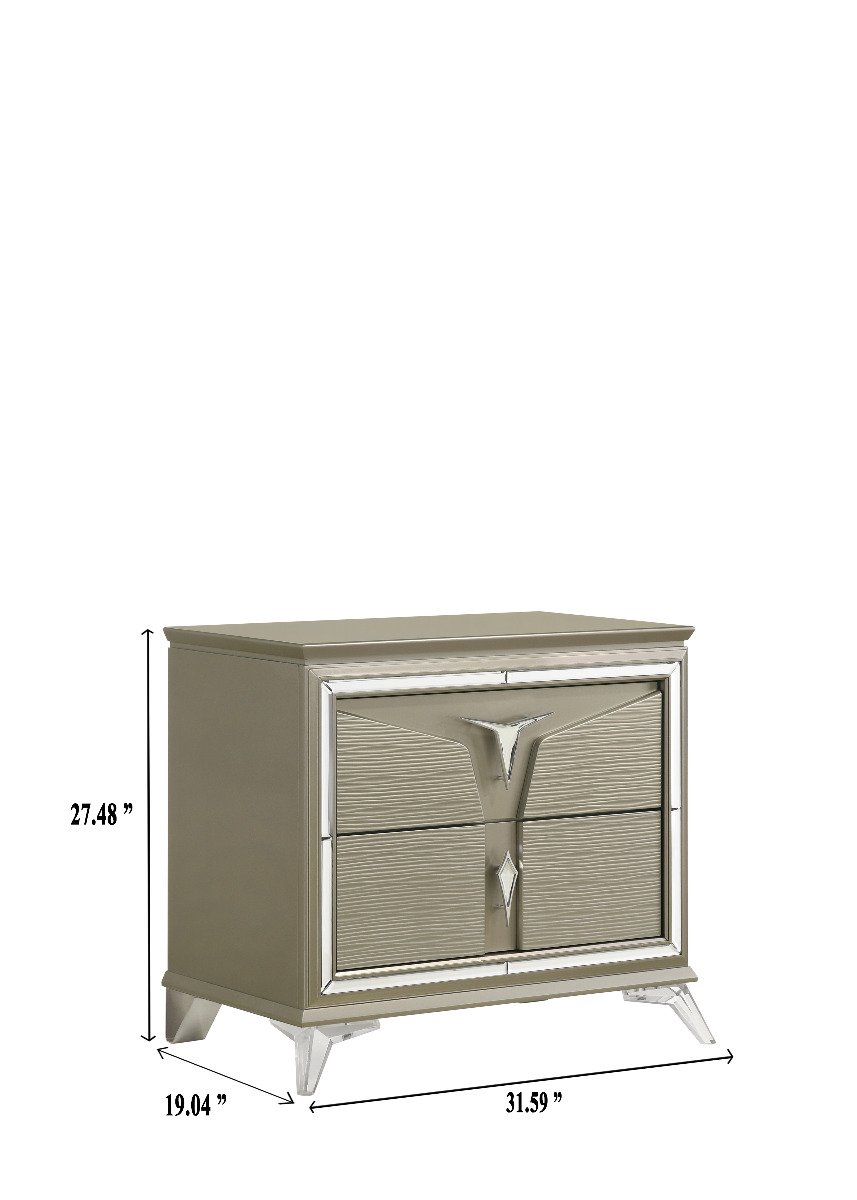 Galaxy Home Samantha Nightstand Silver