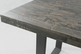 Elements International Sawyer Rectangular Dining Table in Smokey Dark Ash