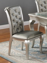 Crown Mark Furniture Caldwell Side Chair in Light Champagne (Set of 2)