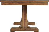 Elements International Silas Dining Table in Warm Brown