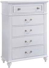Elements International Alana 5 Drawer Chest in White Lacquer image