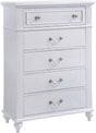 Elements International Alana 5 Drawer Chest in White Lacquer image