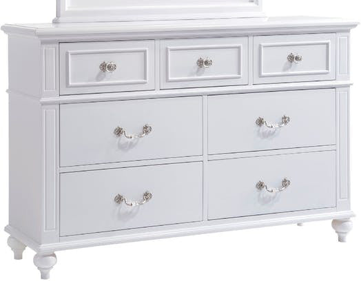 Elements International Alana 7 Drawer Dresser in White Lacquer image