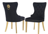 Galaxy Home Simba Gold Legs Dining Chair (Set of 2) in Black image