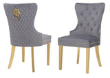 Galaxy Home Simba Gold Legs Dining Chair (Set of 2) in Grey image