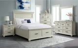 Elements International Slater King Storage Bed in White