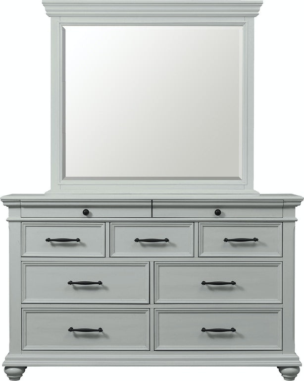 Elements International Slater 9 Drawer Dresser in Grey