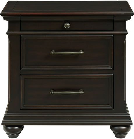 Elements International Slater 3 Drawer Nightstand with USB Port in Black image